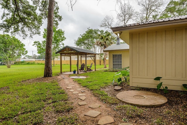 view of yard featuring a gazebo