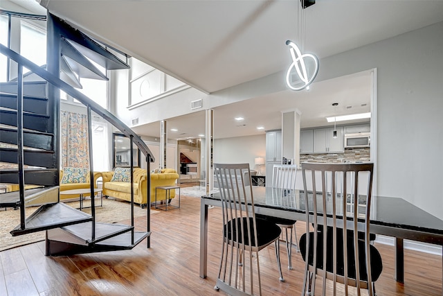 dining area featuring light hardwood / wood-style flooring