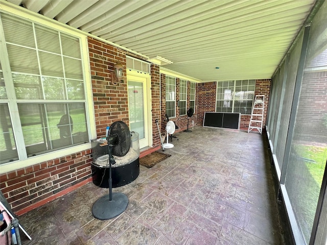 view of unfurnished sunroom