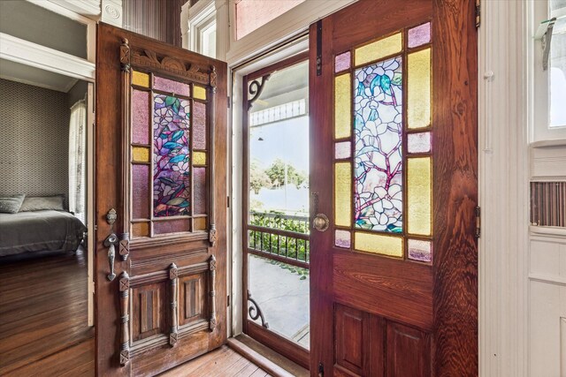 entryway featuring light wood-type flooring