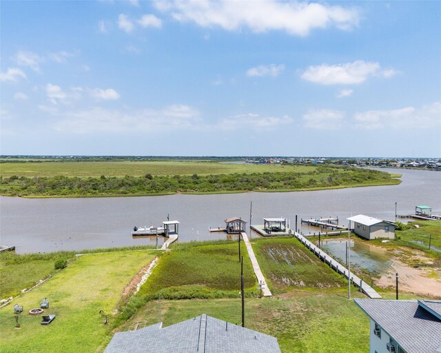 exterior space featuring a water view