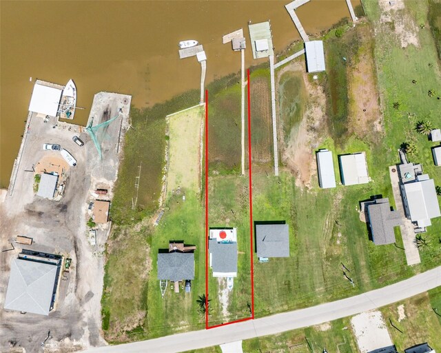 1214 County Road 201, Sargent, TX 77414 - aerial view of property and surrounding area with property boundaries highlighted