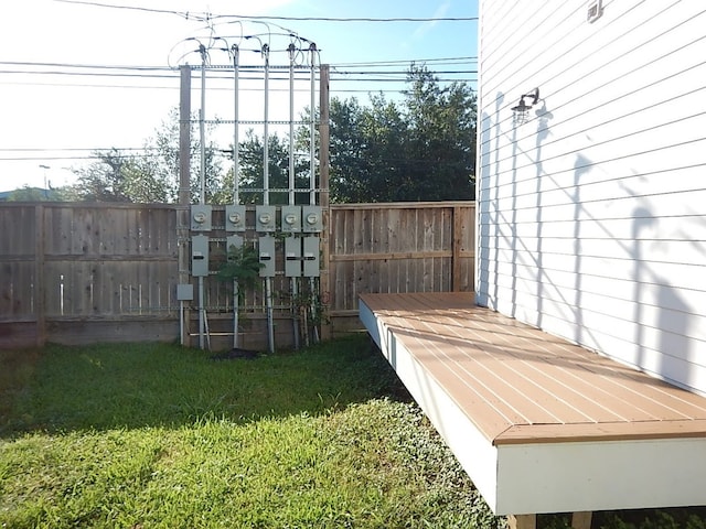 view of yard featuring a deck