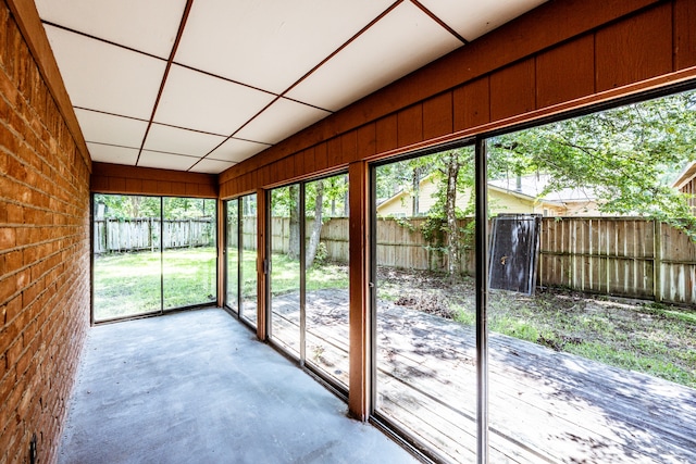 view of unfurnished sunroom