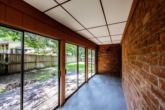 view of unfurnished sunroom