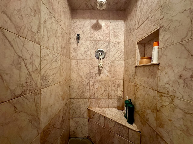 interior details with tiled shower