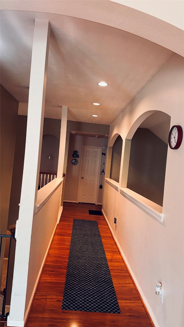 hall featuring dark hardwood / wood-style flooring