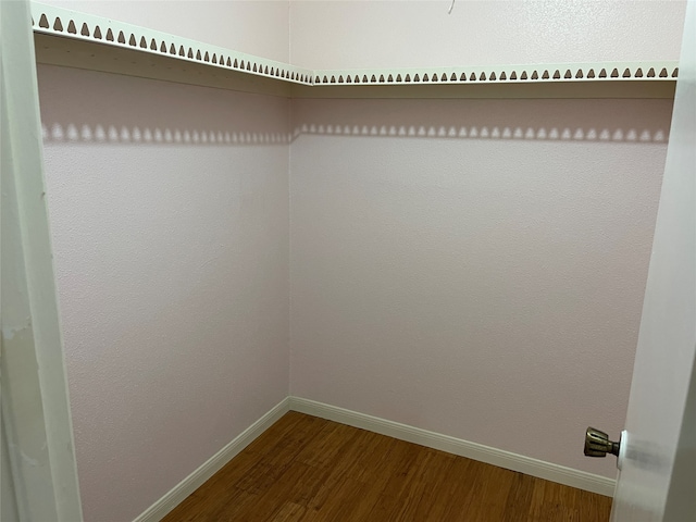 walk in closet featuring hardwood / wood-style flooring