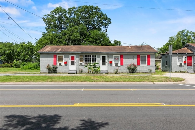 view of single story home