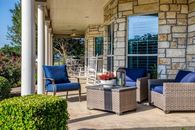 view of patio featuring outdoor lounge area