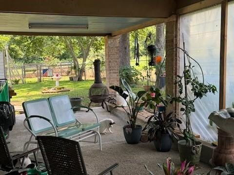 view of patio with fence