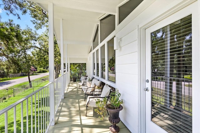 balcony with covered porch