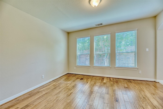 empty room featuring light wood-type flooring