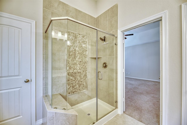 bathroom featuring an enclosed shower