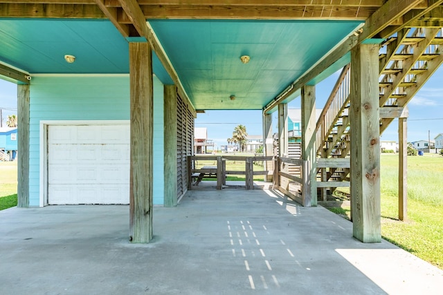 view of patio / terrace with stairway