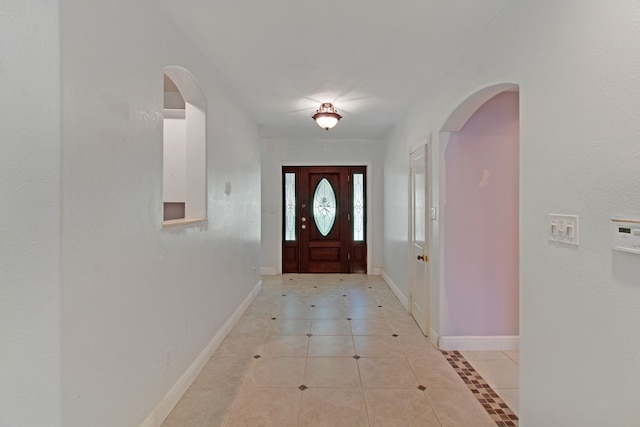 view of tiled foyer