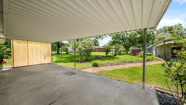 view of patio / terrace with an outdoor structure