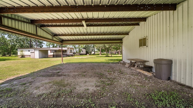 view of yard featuring a carport