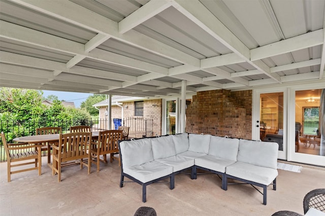 view of patio / terrace with an outdoor living space