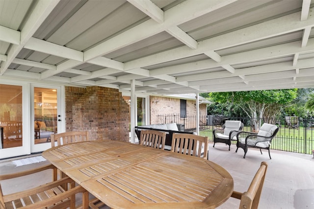 view of patio featuring outdoor lounge area