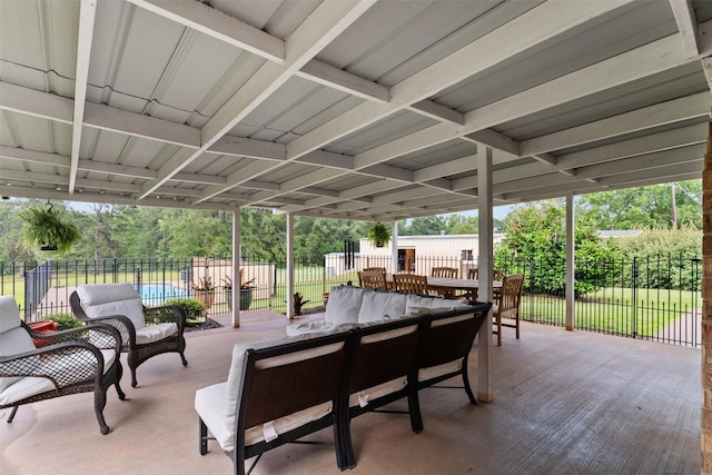 view of patio / terrace featuring an outdoor living space