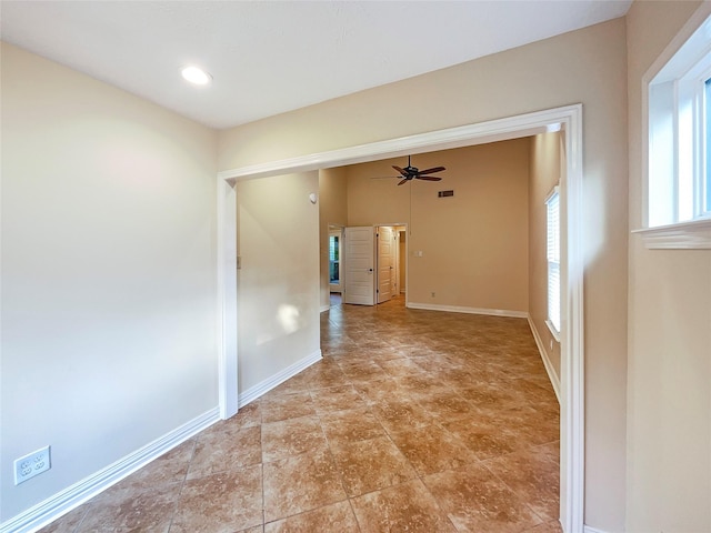 empty room with ceiling fan