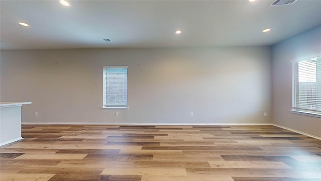 empty room featuring light hardwood / wood-style floors