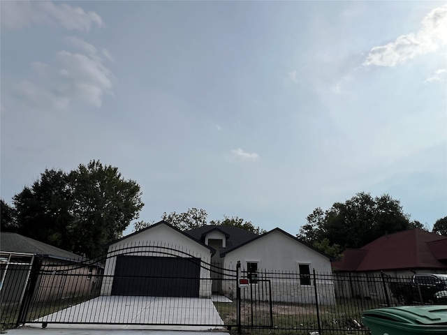 exterior space featuring a garage