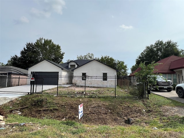 view of yard featuring a garage