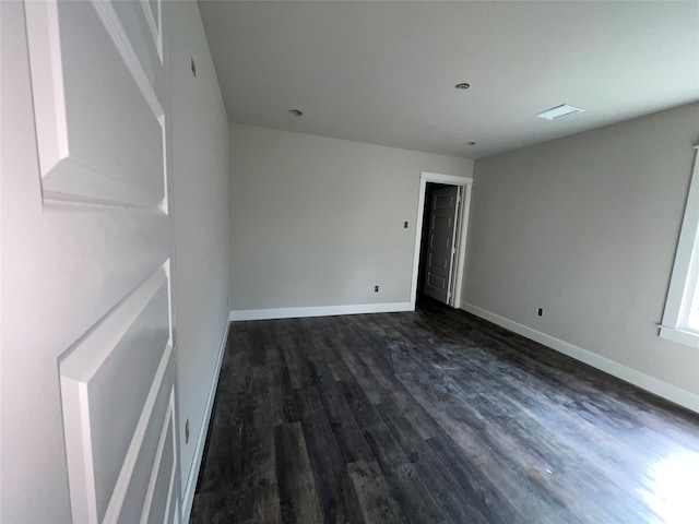 empty room with dark wood-type flooring