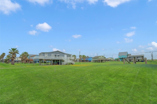 view of yard featuring a deck