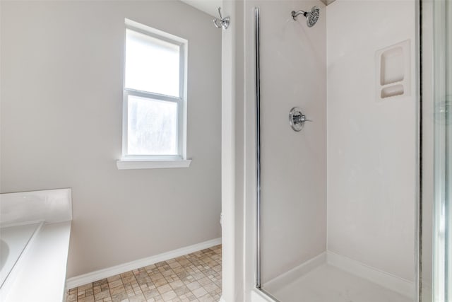 bathroom with an enclosed shower