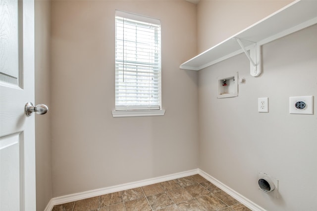 laundry area featuring electric dryer hookup, hookup for a gas dryer, and washer hookup