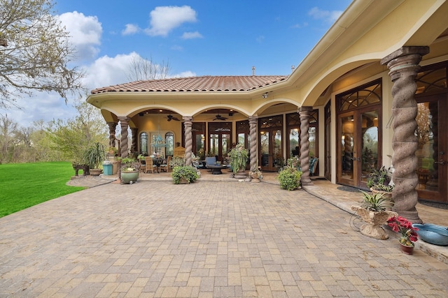 view of patio with french doors