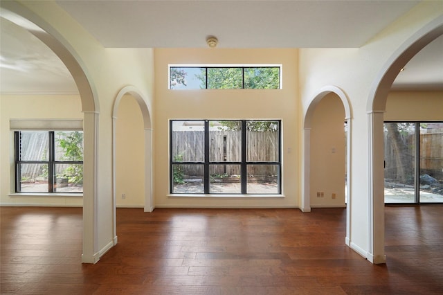 interior space featuring dark wood-type flooring