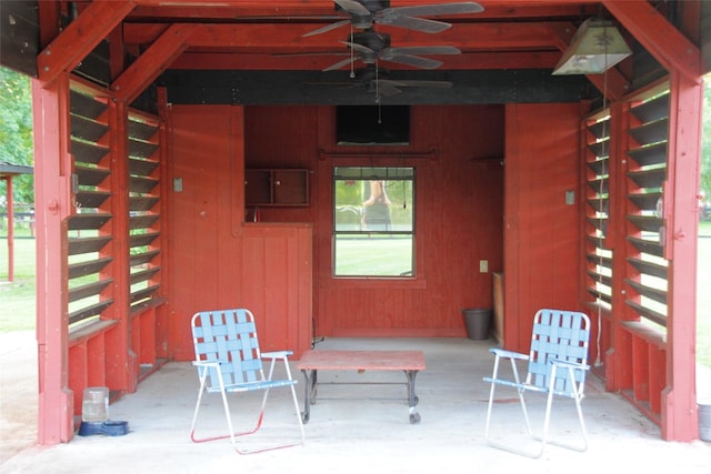 view of patio with ceiling fan