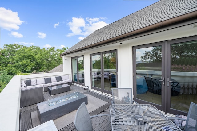 exterior space featuring outdoor lounge area