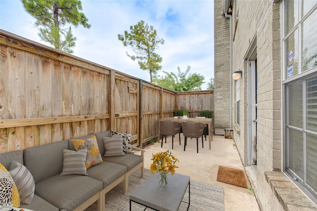 view of patio with outdoor lounge area