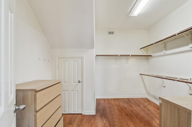 spacious closet featuring light hardwood / wood-style flooring