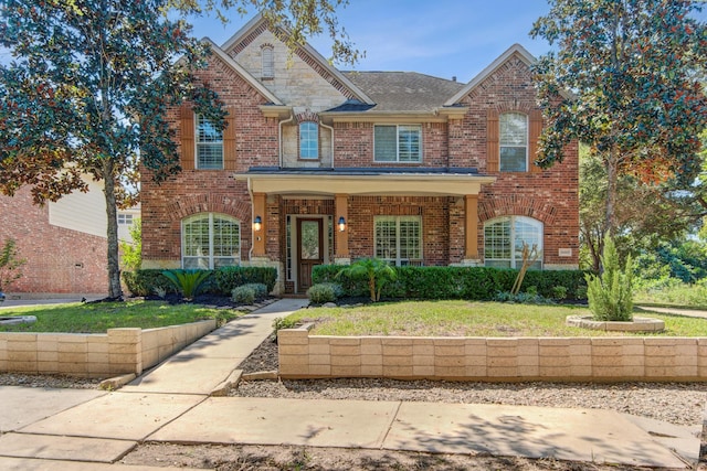 view of property featuring a front lawn