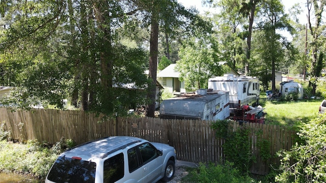 view of yard with fence