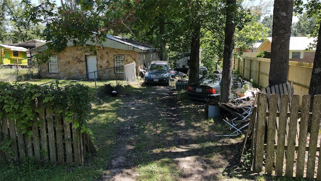 view of yard with fence