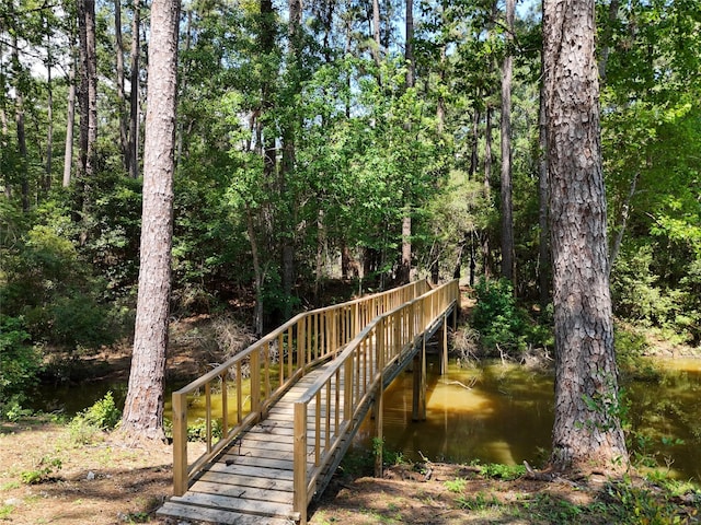 view of property's community with a water view