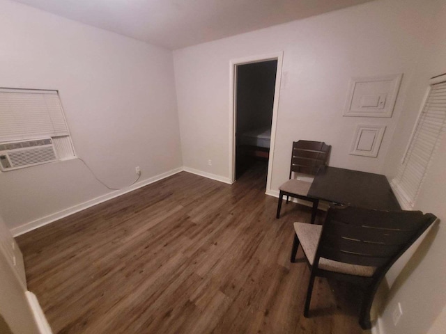 office area featuring dark hardwood / wood-style floors