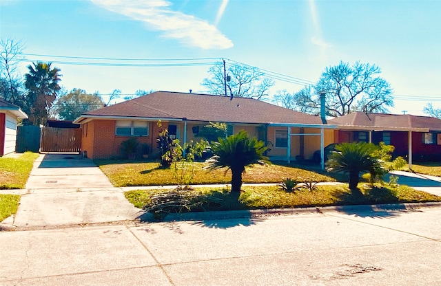 view of single story home