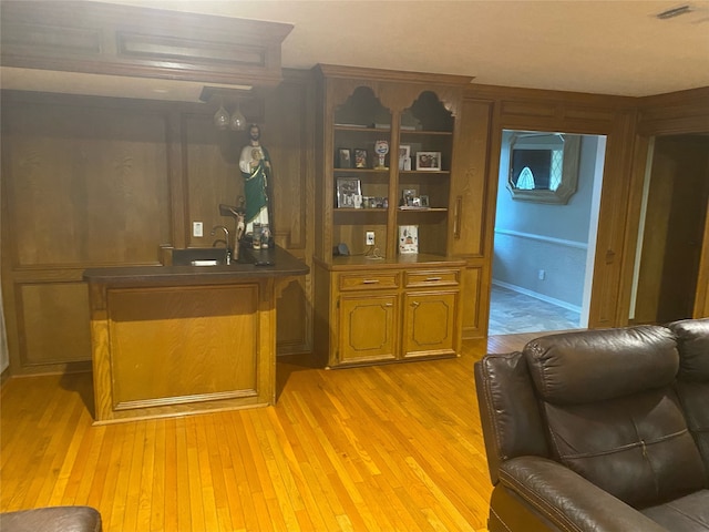 office area featuring light wood-type flooring