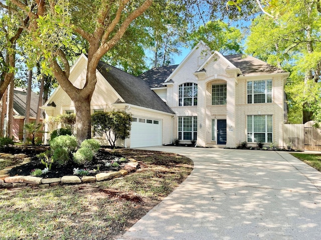 view of front of property featuring a garage