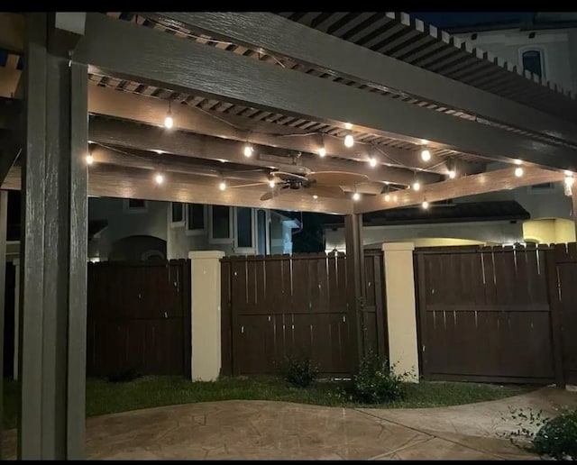 view of patio featuring a pergola