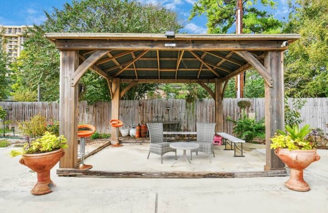 view of patio with a gazebo