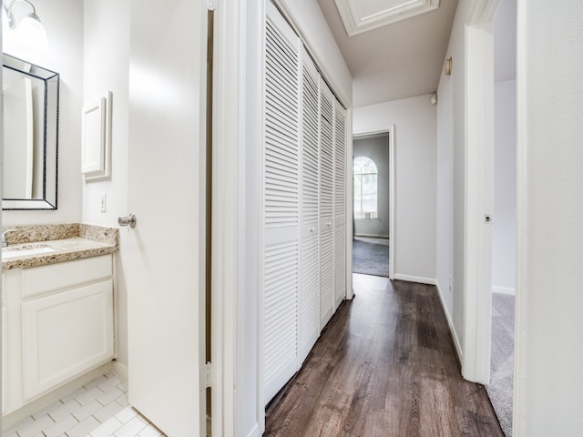 hallway featuring light hardwood / wood-style flooring